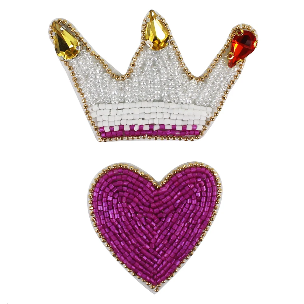 5 комплектов вышитая аппликация в виде сердца и короны|Заплатки| |