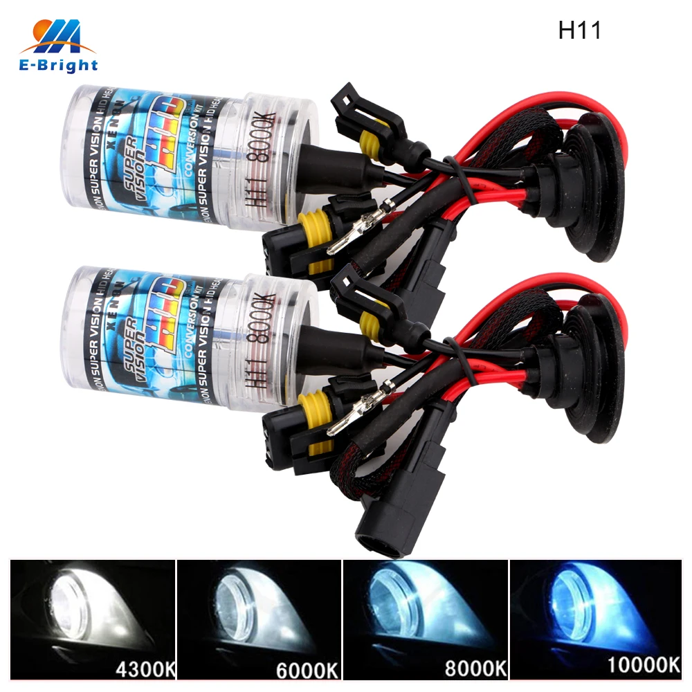 YM E-Bright 1 пара/2 шт автомобильные ксеноновые фары H11 AC 12V 35W HID Противотуманные 4300K 6000K