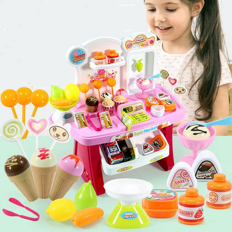 Мини супермаркет игрушка мороженое конфеты поставщика моделирование роль