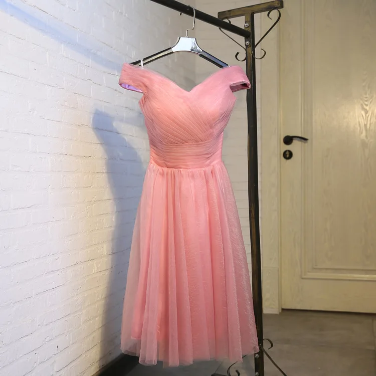 robe de soriee New Tulle Short Bridesmaid Dress 2017 A-line Wedding Bridal Dresses Vestido De Festa Summer Party | Свадьбы и