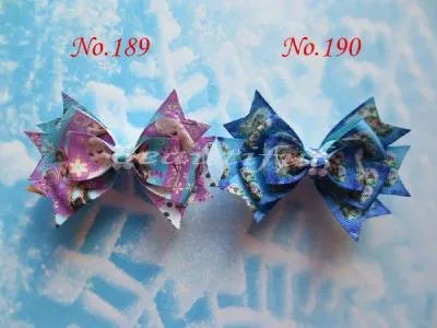 

100pcs wholesales hand customize Good Girl Boutique 3.5" Snowflake Hair accessories Bow Clip