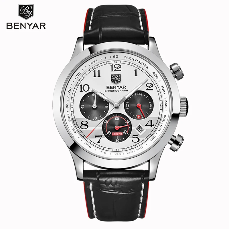 BENYAR Men Watches Quartz Chronograph Top Brand Luxury Watch Men Wristwatch Mens Military Waterproof Clock Men Relogio Masculino