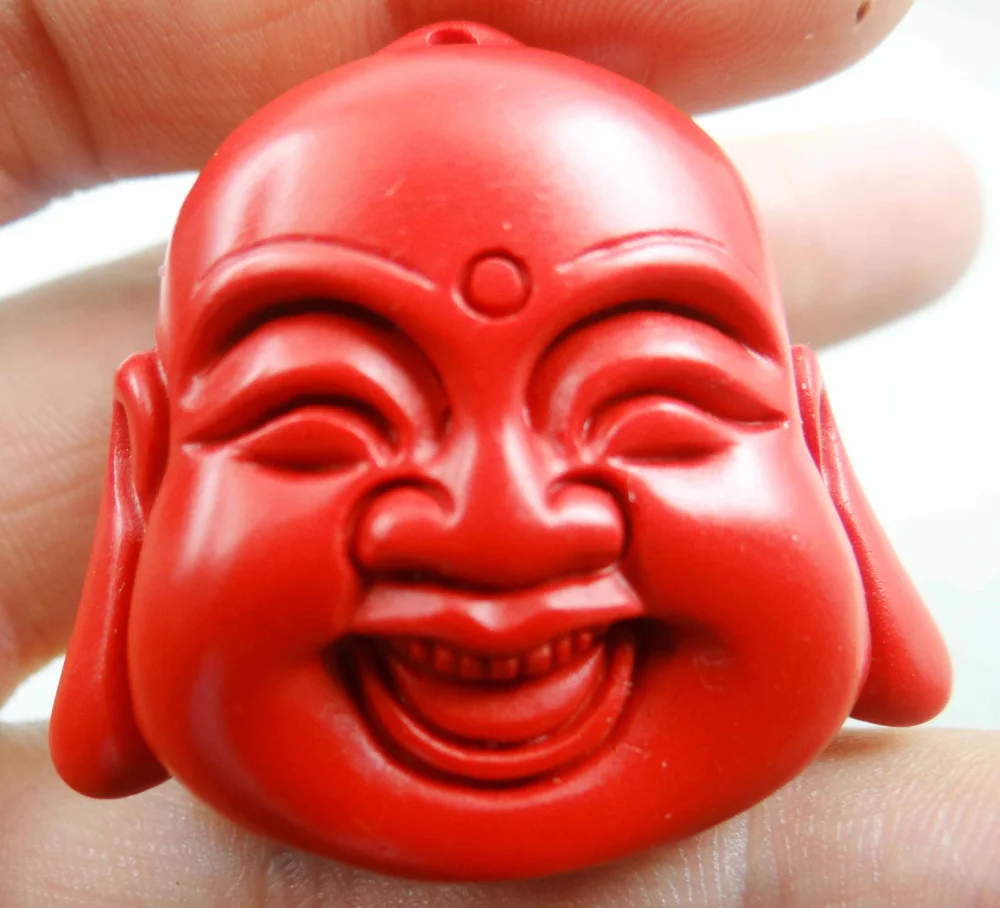 Ожерелье с подвеской в виде головы Будды 44*38 мм|cinnabar pendant|buddha head pendantbuddha pendant |