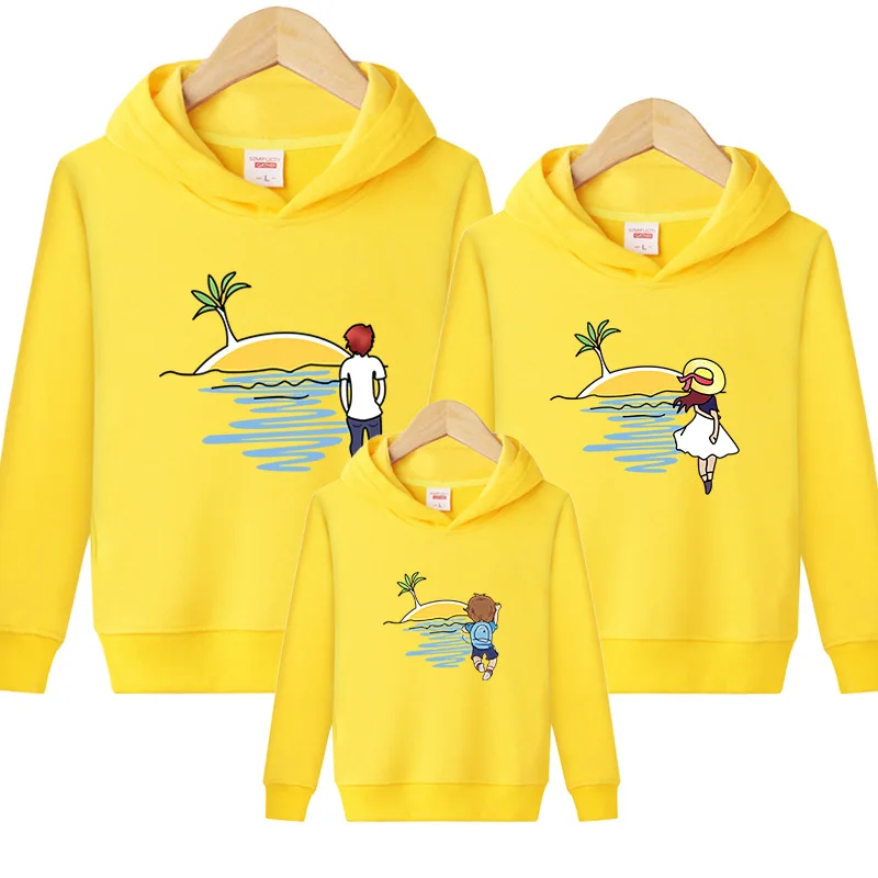 2019 семейные одинаковые наряды хлопковые толстовки свитшот для мамы папы дочки