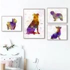 Акварельный Йоркширский терьер, собака, Постер чихуахуа, бокерон, художественная живопись на холсте, настенное украшение для картин из овчины Catalonian