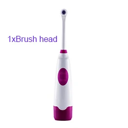 1pcs purple 1 шт. вращающаяся электрическая зубная щетка с аккумулятором, вращающаяся зубная щетка, электрическая щетка для взрослых и детей, Сменная головка щетки - Цвет: 1pcs purple