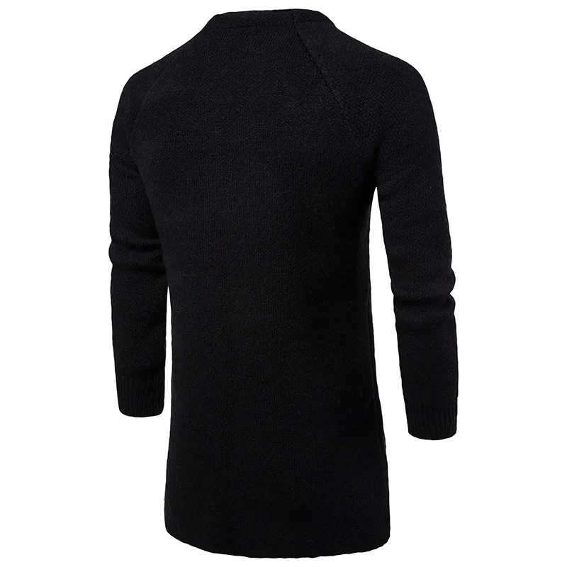 

Make simple pure color big body without buckle pockets of men's leisure knit sweater