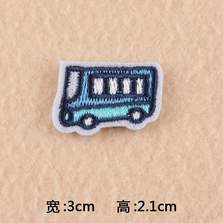 1-PCS-C-139 Детская футболка с вышитыми машинками из мультфильмов, нашивки с железным поездом, полосатая аппликация, детская одежда с автобусом, наклейки для одежды, значок@ C - Цвет: 1-PCS-C-139