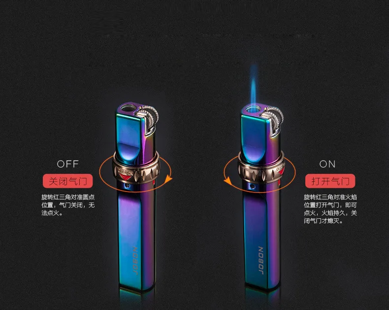 Jet Flame Зажигалка металлическая ультратонкая личность портативная сигарета бутан