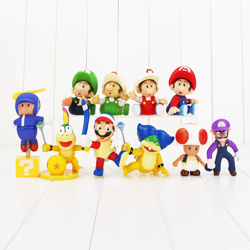 10 видов стилей Супер Марио Bros Теплозаправщик koopa Йоши Марио Луиджи Ослик Конг ПВХ фигурка, Игрушечная модель куклы