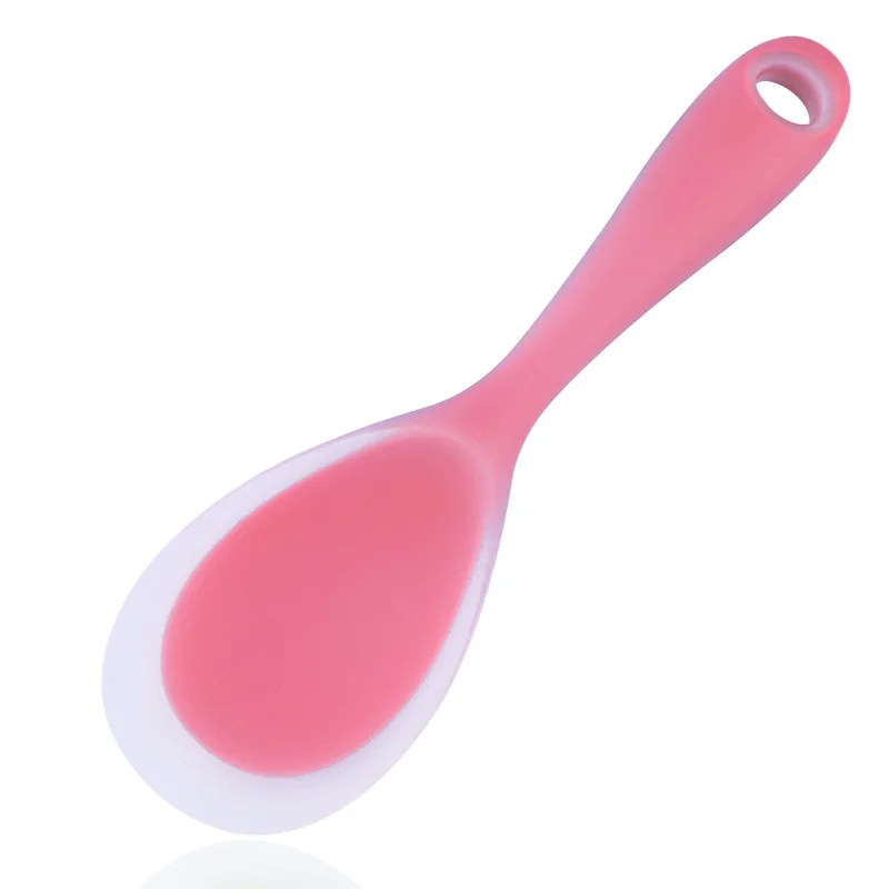 Pink WOWCC 1 шт. антипригарная рисовая ложка креативная силиконовая ложка совок для суши бытовые кухонные аксессуары инструменты для приготовления пищи - Цвет: Pink