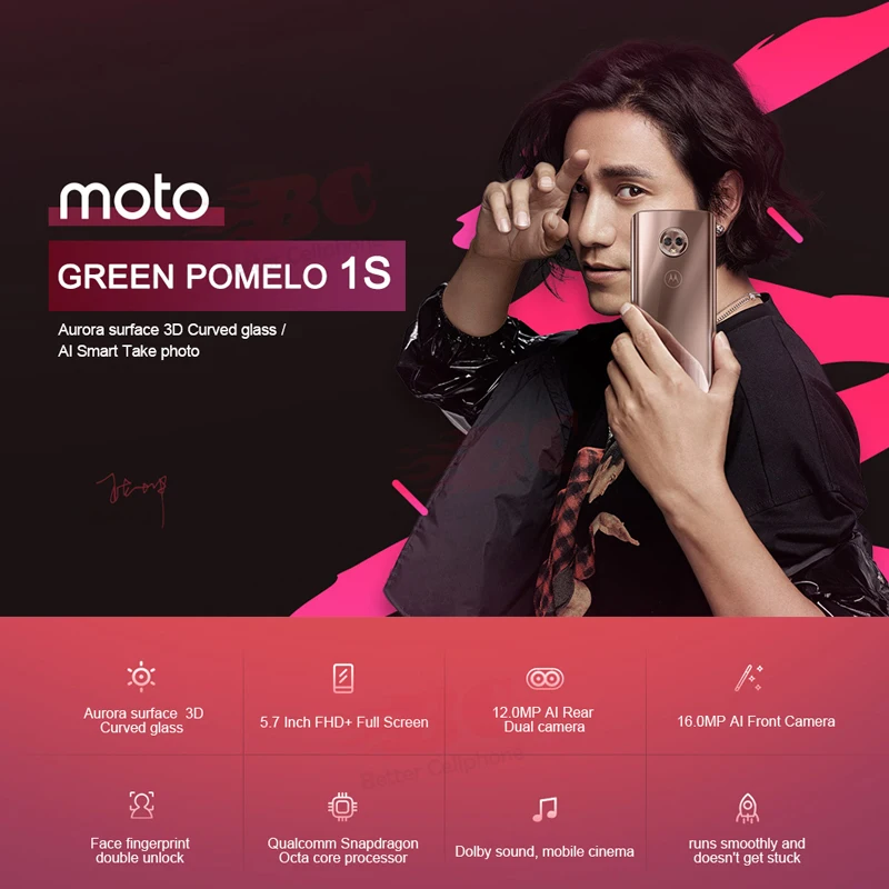 Оригинальный Motorola зеленый Pomelo 1 S XT1925 10 смартфон 4 Гб 64 Android8.0 Snapdragon 452 Octa core 8 ГГц