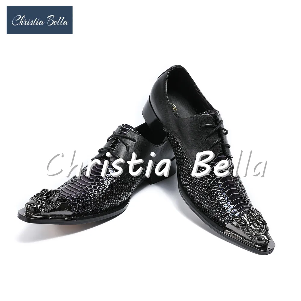 Christia Bella Мужская мода черные деловые Стильные Классические туфли для мужчин