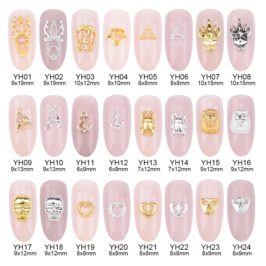 Mns571 для ногтей золотой 3d украшения маникюра 20 шт.|nail studs|gold metal nailnail art decorations |