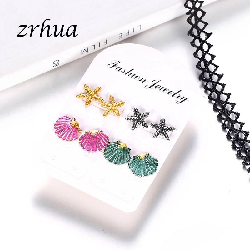 ZRHUA 2018 хит продаж простые серьги гвоздики женские модные ювелирные изделия