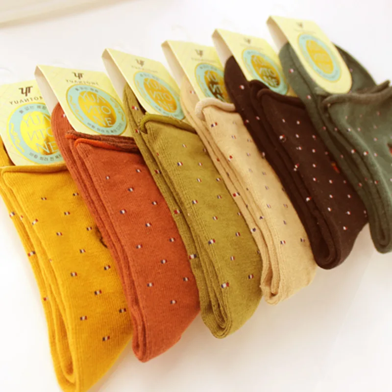 10 Пар/лот Новые зимние хлопчатобумажные носки дамы керлинг Корейские