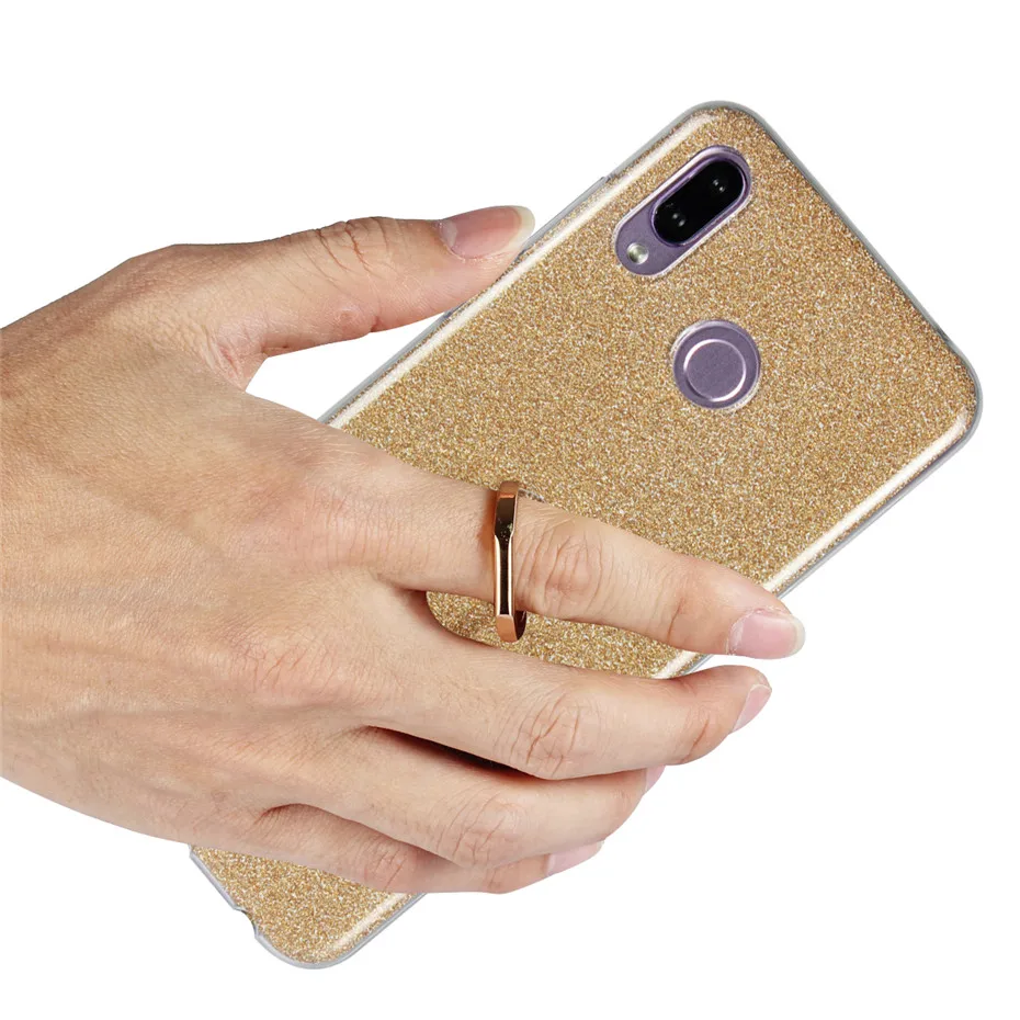 Phone Case For Huawei Honor Play Soft Silicone Transparent Cover With Stand Holder Ring Cases HonorPlay 6.3'' 2018 |
