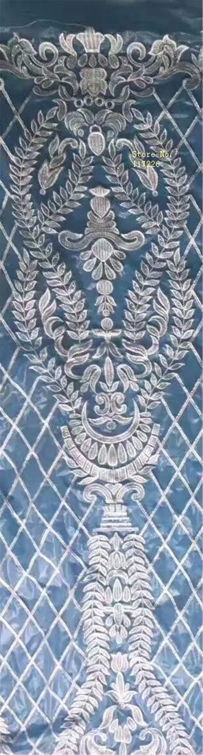 2017 Хит продаж Новые белый вышитый тюль кружевной ткани мода французский чистая