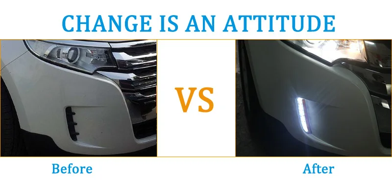 SNCN 2 шт. светодиодный дневные ходовые огни светильник для Ford Edge 2009- автомобильные аксессуары Водонепроницаемый АБС 12 В DRL Противотуманные фары украшения