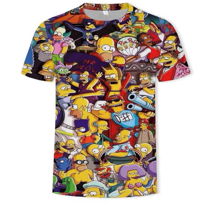 Hip hop 3d T-shirt Anime Funny T Shirts Hop Beach Mens Clothes Graffiti | Мужская одежда