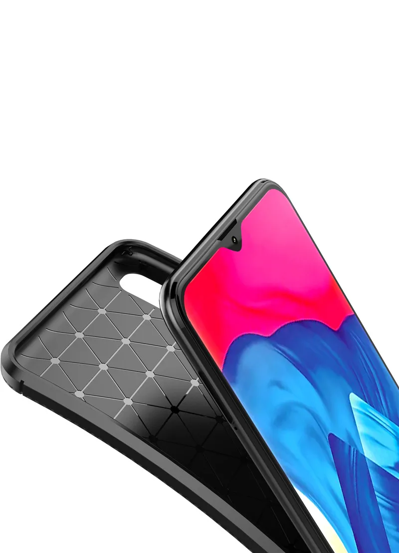 Для samsung Galaxy M10 M20 M30 Чехол Мягкий ТПУ/углеродное волокно текстурированная назад
