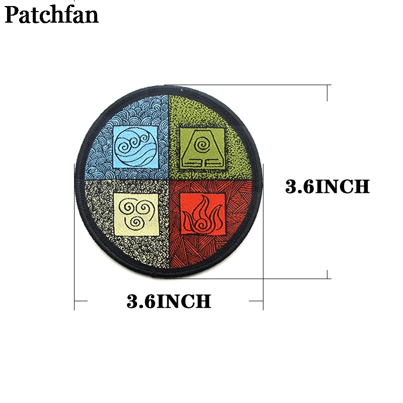 Patchfan Аватар Последний Airbender аппликация нашивки железа на рубашке одежда куртка вышитые наклейки одежда платье значок A2132