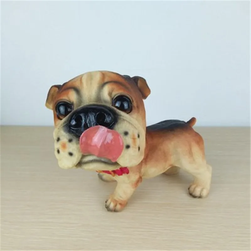 BULLDOG-2 Милый щенок статуя моделирование животных собака мопс/Бигль/Шиба ину/немецкая овчарка творческий домашний декор смола фигурка игрушка - Цвет: BULLDOG-2