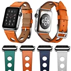 Ремешок из натуральной кожи для Apple Watch Series 3, 2, 1, аксессуары для iWatch, 4, 40 мм, 44 мм