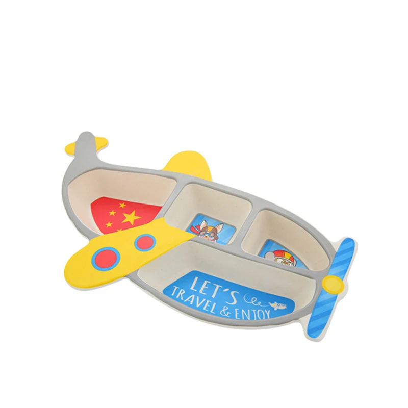 3 шт./SetTableware комплект бамбуковое волокно детская тарелка самолета Форма сетки