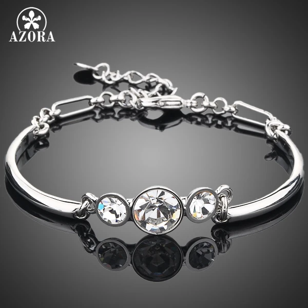 3 шт. прозрачный браслет AZORA из австрийского хрусталя цвета белого золота TS0007|a