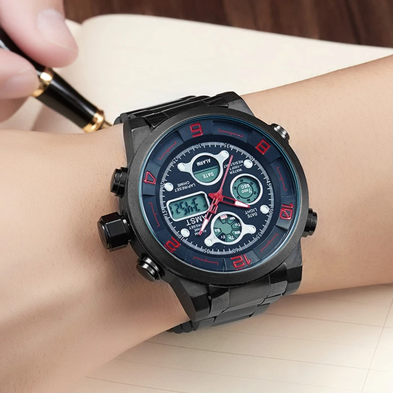 AMST новые мужские модные спортивные часы водонепроницаемые кварцевые из