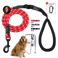 5ft reflective nylon dog leash pet training leashes safety long mountain climbing rope dog lead for medium large dogs