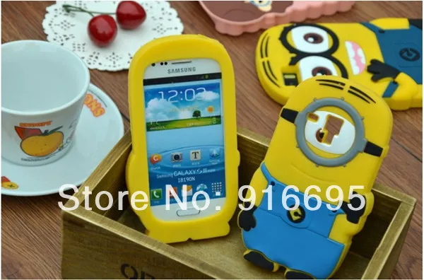10pcs For Samsung GT-i8190 Galaxy S3 Mini Despicable Me 2 Minions Silicone Case Cover S III mini i8190 |