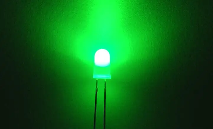 1000 шт. 5 мм рассеянный зеленый светодиод падение круглый Широкий формат через