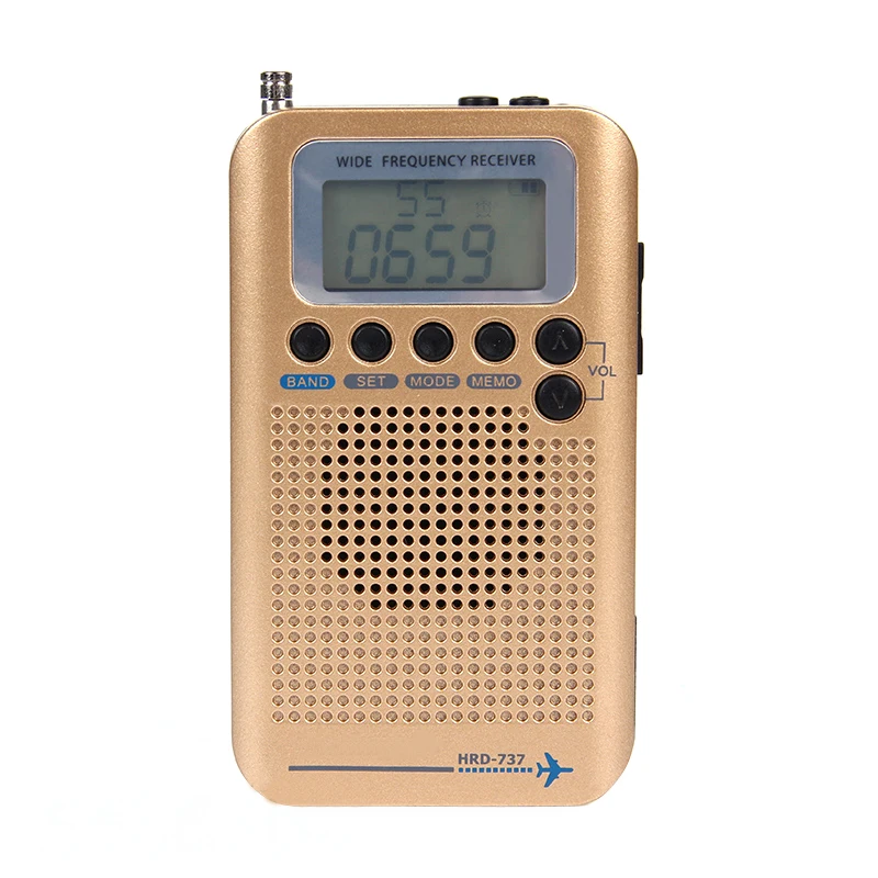 Полнодиапазонный радио цифровой демодулятор FM/AM/SW/CB/Air/VHF World Band стерео портативный радио с ЖК-дисплеем будильник