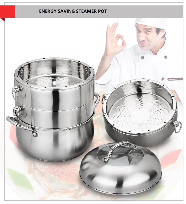 Горшок для отпаривания INOX кухонная утварь из нержавеющей стали|steamer pot|cooking steamer