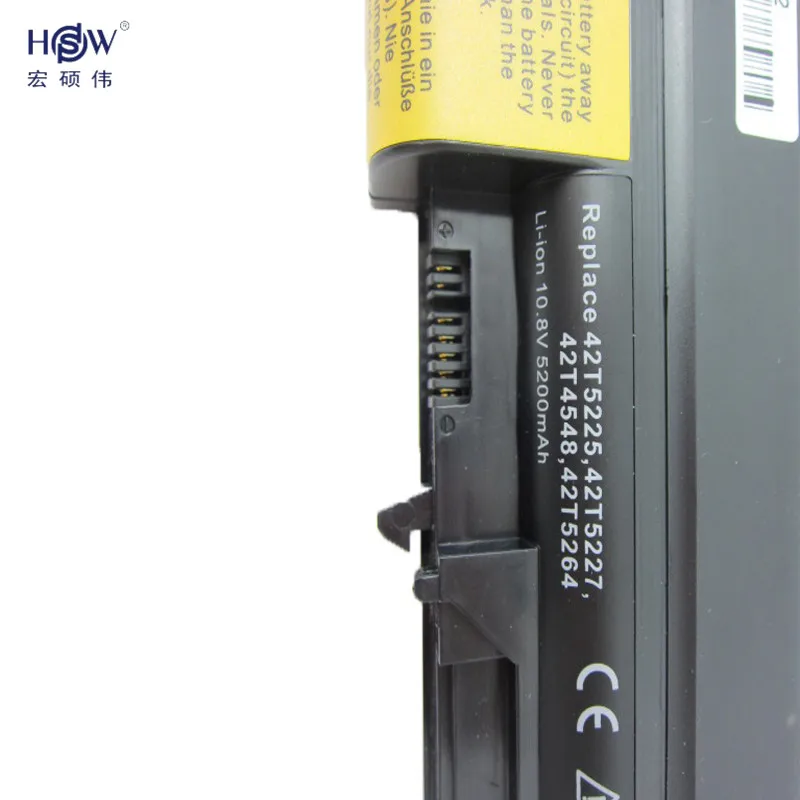 HSW аккумулятор 42T5264 42T5229 41U3196 42t5263 42t5230 41U3197 42T5226 для lenovo/IBM ThinkPad T400 T61 T61p батареи