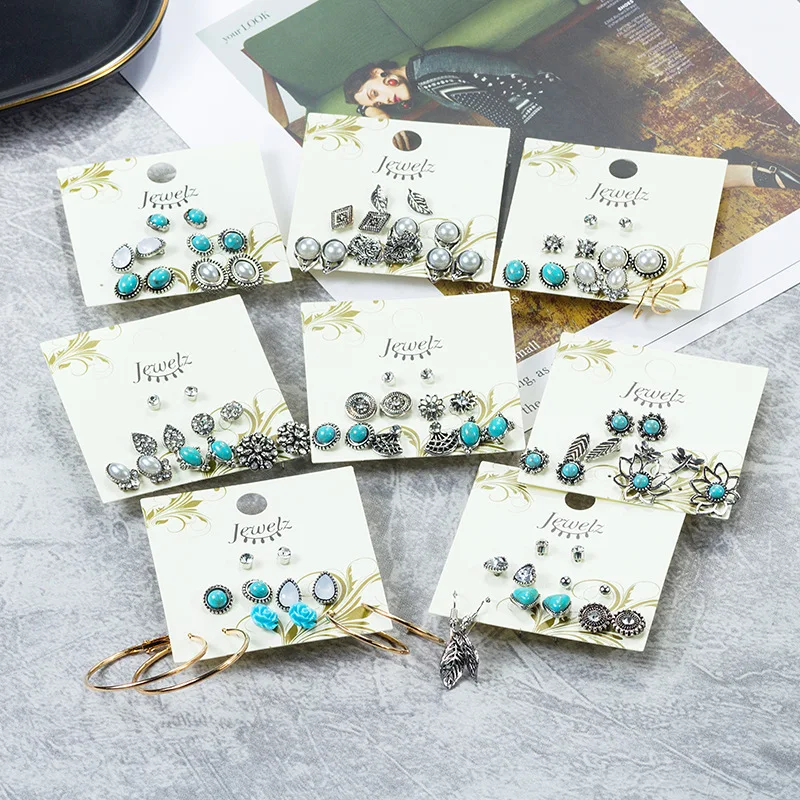 

Stylish atmospheric exquisite Bohemian elegant earrings week stud alloy