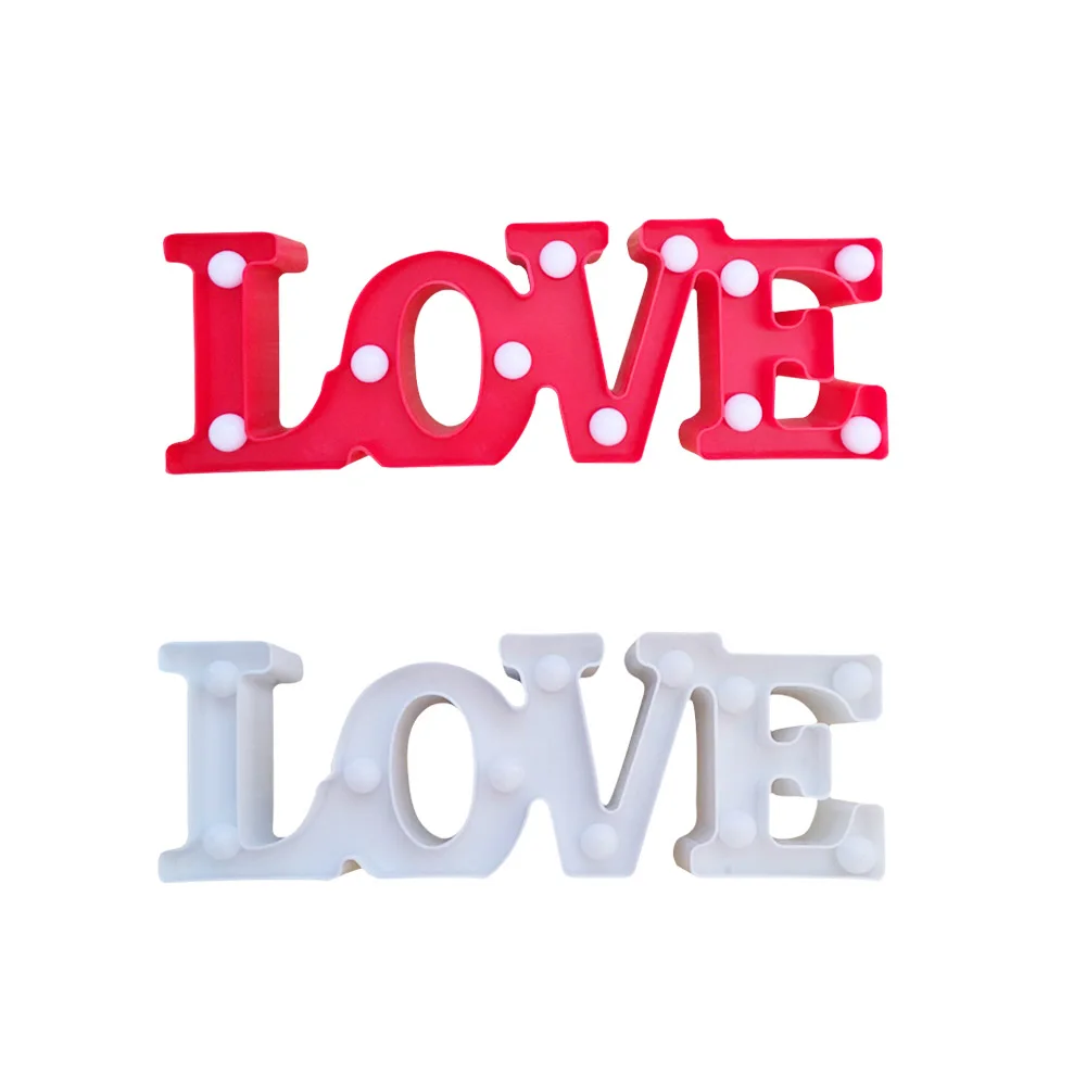 Подарок на день Святого Валентина 3D Marquee LOVE Letter светодиодный светильник s романтические настенные лампы ночной Светильник для дома вечерние свадебные украшения