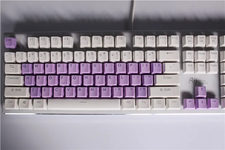 Новое поступление PBT 37 ключ двойной выстрел Keycap OEM профиль Вишневый выключатель MX Keycaps подсветка DIY keycaps для механической клавиатуры - Цвет: Purple