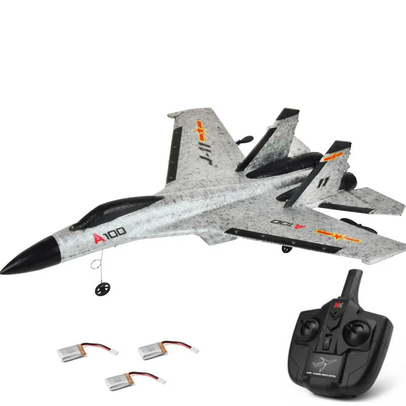 Gray with 3 battery Электрический радиоуправляемый Истребитель модель SU27 2,4G 3CH EPP Материал радиоуправляемый самолет фиксированное крыло самолет наружные игрушки SU27 радиоуправляемый самолет детская игрушка - Цвет: Gray with 3 battery