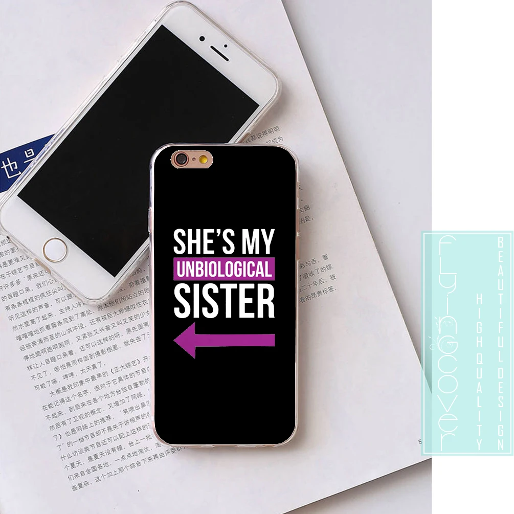 Coque unbiomic Sister Best Friend прозрачный мягкий силиконовый чехол из ТПУ для iPhone X 7 8 Plus 5s 5 SE 6
