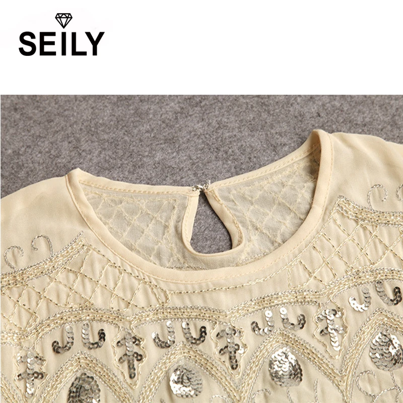Женская шифоновая блузка с коротким рукавом и блестками вышивкой|lace tops women|lace