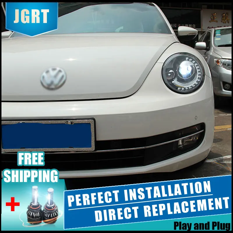 2 шт. светодиодный головной светильник s для VW Beetle 2013 2015 Автомобильный с двойной