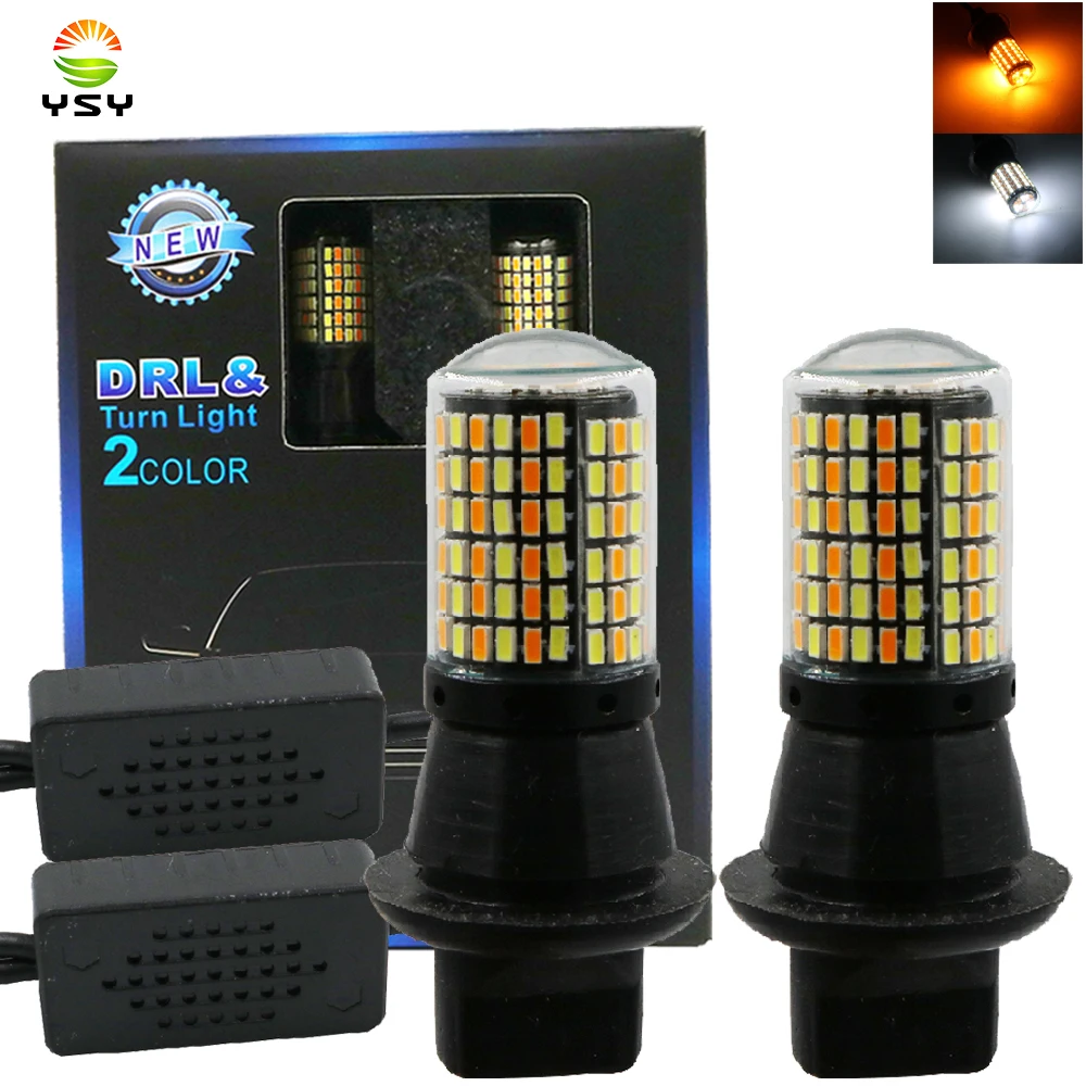 YSY 10x1156 P21W BA15S PY21W BAU15S 7440 W21W 3014 144 smd белый Янтарный Автомобильный светодиодный