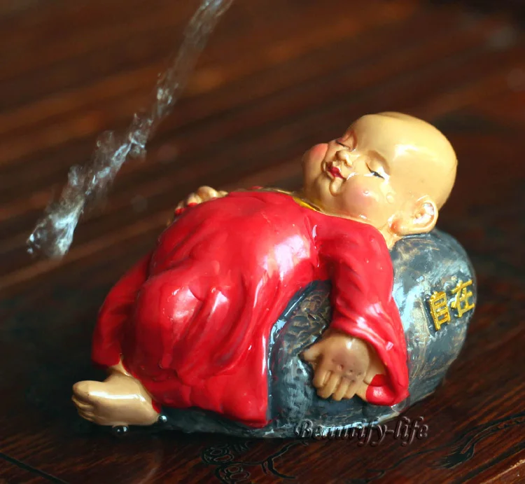 Талисман аллохроический милый маленький монах спящий буддийский чайный питомец