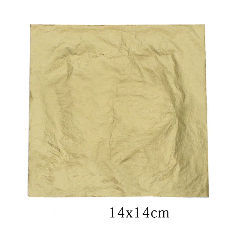 100 шт, новинка, 14x14 см, крафт-бумага для творчества, имитация золотого, серебряного, медного листа, листы, бумага из фольги для золочения, поделки своими руками, украшения
