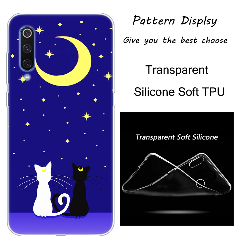 005 С рисунком из аниме «Сейлор Мун» lune реальная Кошка мягкий чехол для Xiaomi Pocophone F1 9T 9 9SE 8 A2 Lite A1 A2 Mix3 Redmi K20 7A Note 4 4X5 6 7 Pro S2 - Цвет: 005