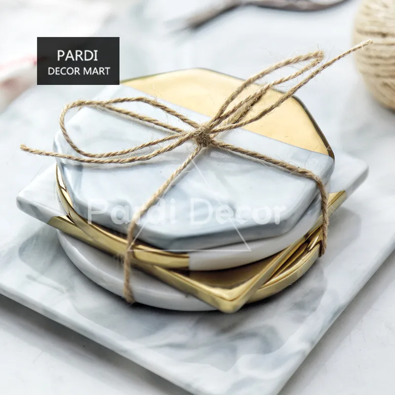 Позолоченный край керамический коврик для ужина горшка 1 шт./лот|cup mat|place matpot mat |