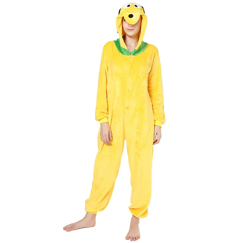 Пижама кигуруми женская комбинезон с желтой собакой зеленой лягушкой костюм для